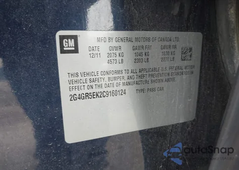 2012 Buick Regal из США, поврежденный, VIN 2G4GR5EK2C9160124